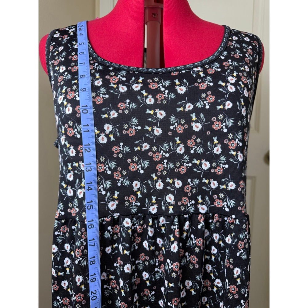 Women's Max Studio XL Black Floral Tiered Maxi Dress - Picture 9 of 11